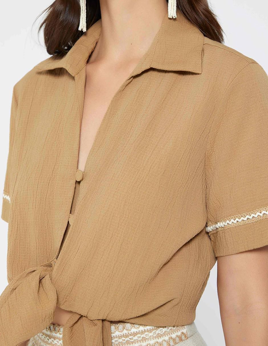 Blusa Artesania Costera manga corta para mujer