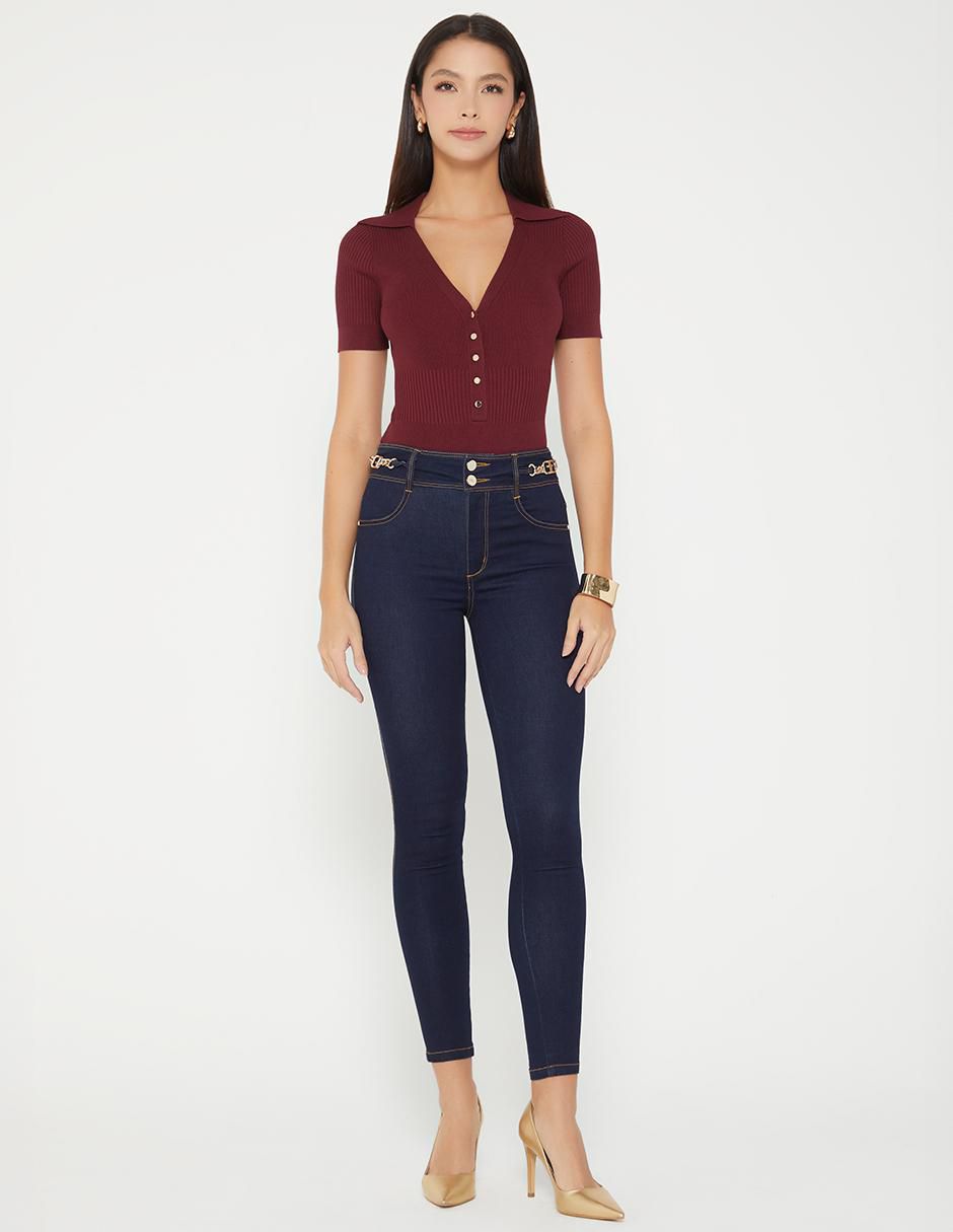 Jeans capri ultra slim cintura Estocolmo para mujer 3
