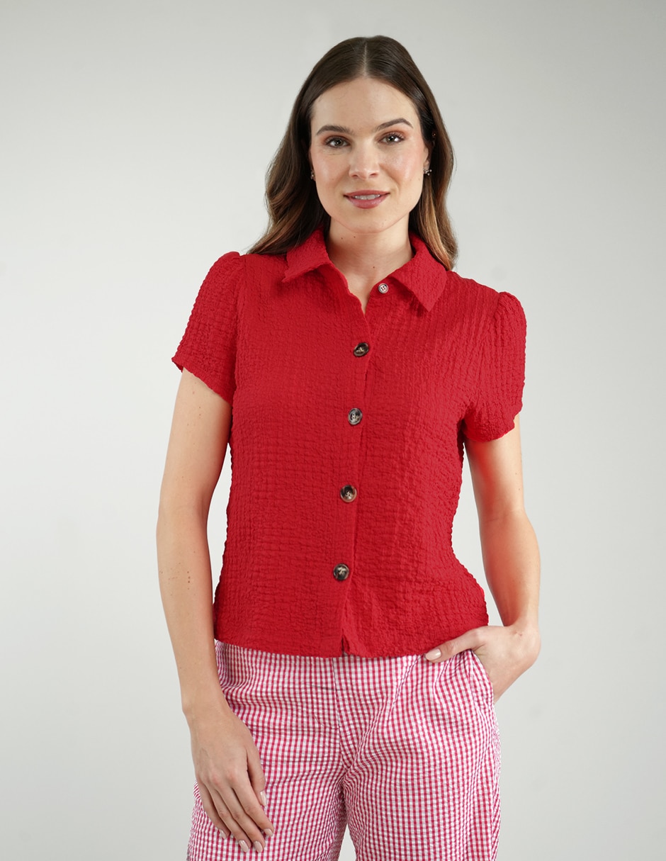 Blusa manga corta para mujer