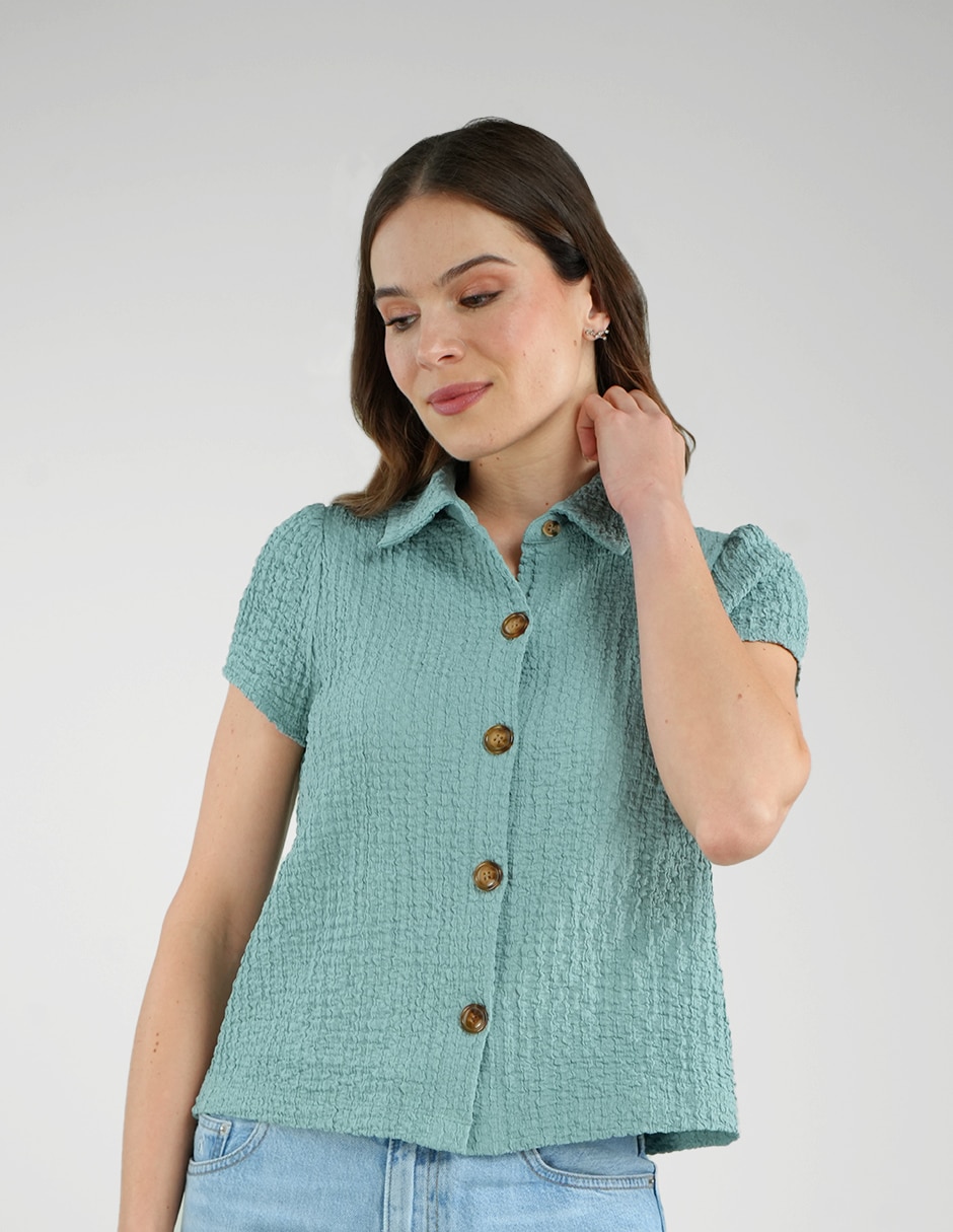 Blusa manga corta para mujer