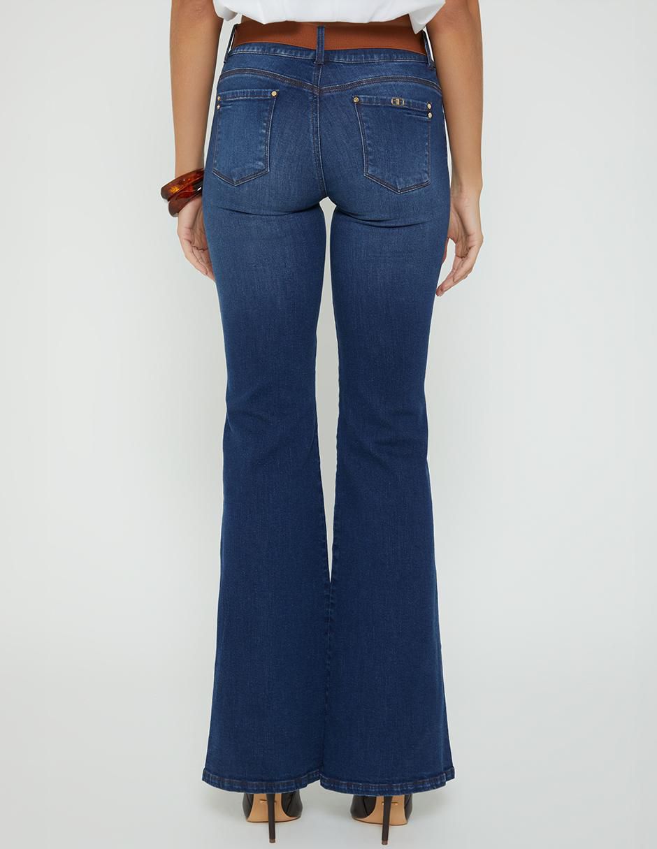 Jeans acampanado cintura Akora para mujer