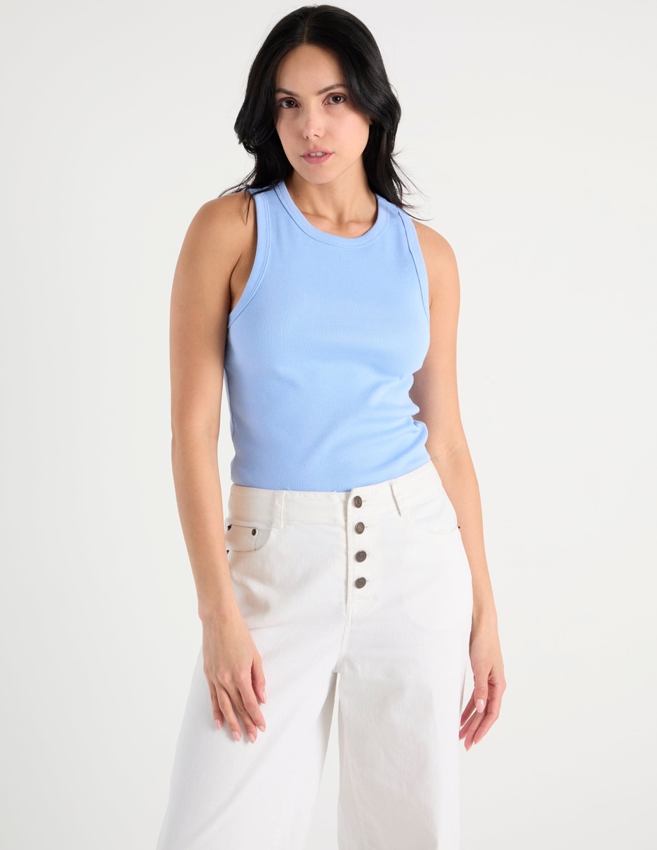 Top cuello redondo tirante ancho