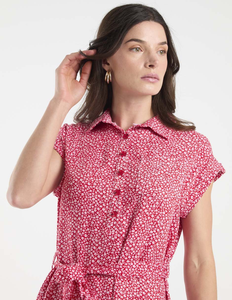 VESTIDO PETITE STUDIO 8541P, CH, ROJO