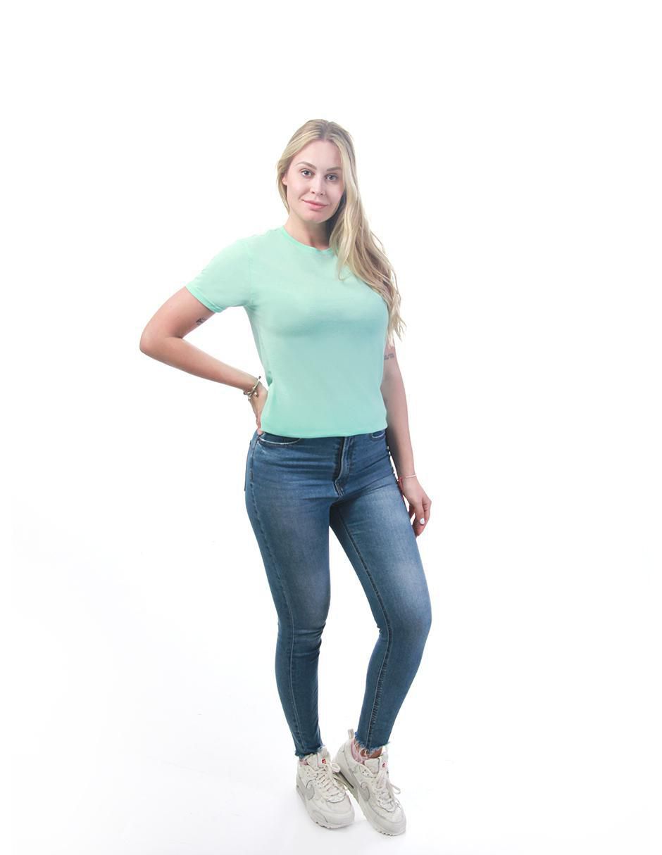 Playera manga corta Básicos cuello redondo para mujer