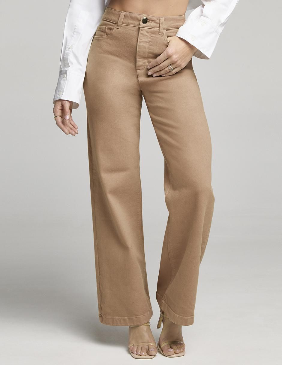 Jeans relaxed wide leg cintura alta para mujer