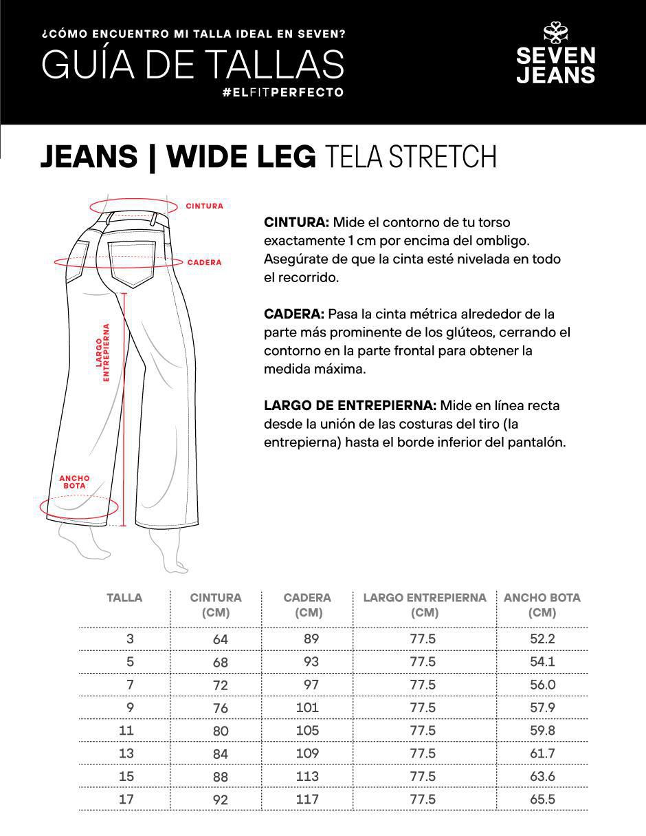 Jeans wide leg cintura alta para mujer 6