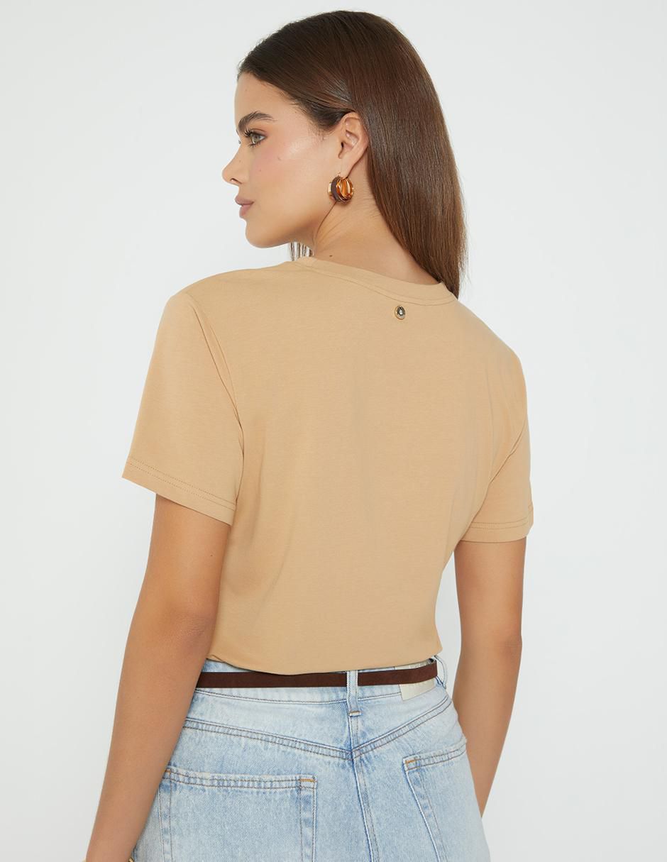Playera manga corta Mochaccino Coffee Mood cuello redondo para mujer 2