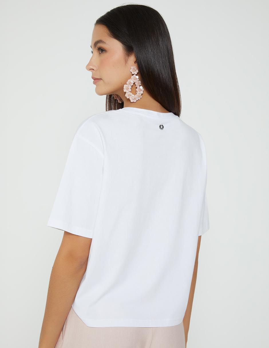 Playera manga corta cuello redondo para mujer 2
