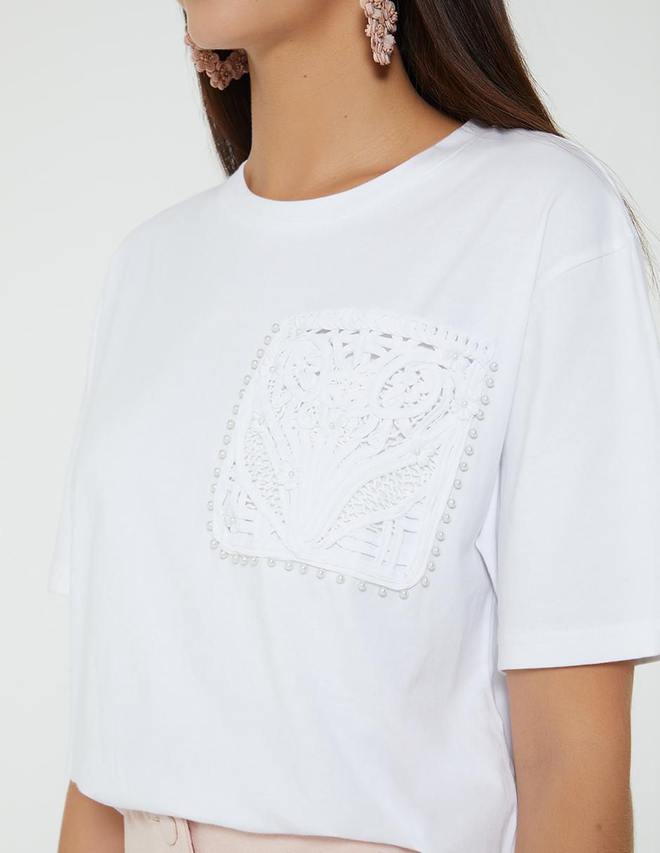 Playera manga corta cuello redondo para mujer 4