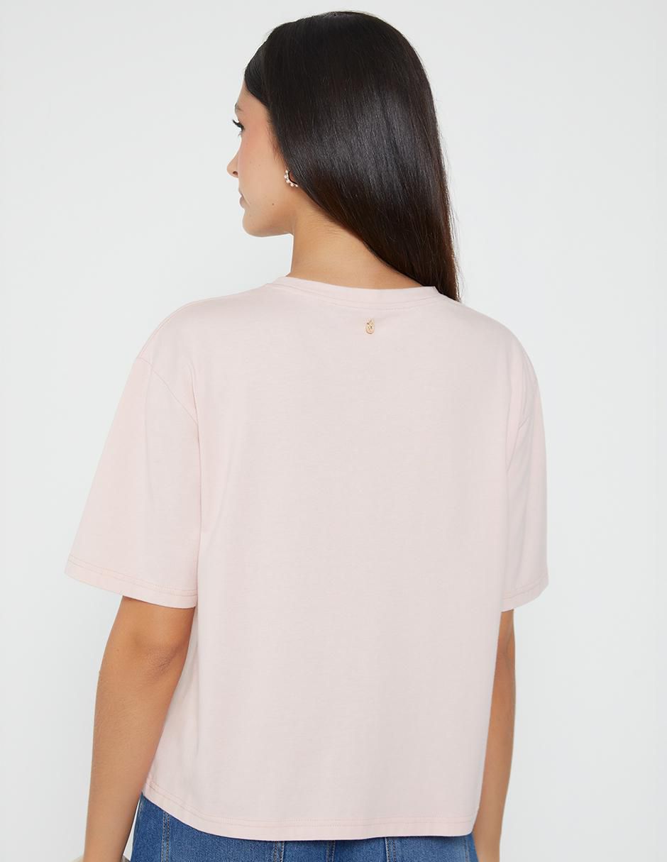 Playera manga corta cuello redondo para mujer 2