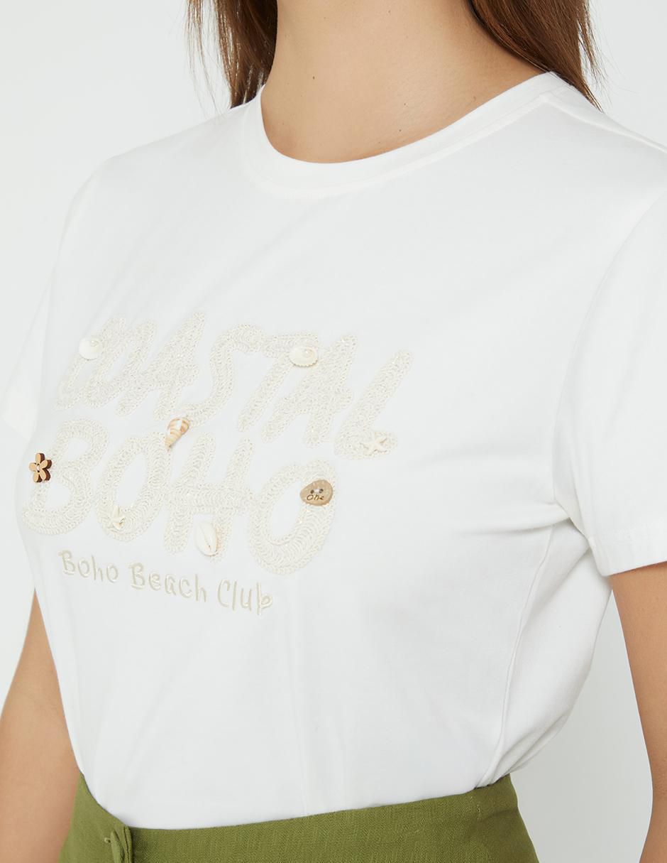 Playera manga corta cuello redondo para mujer 4