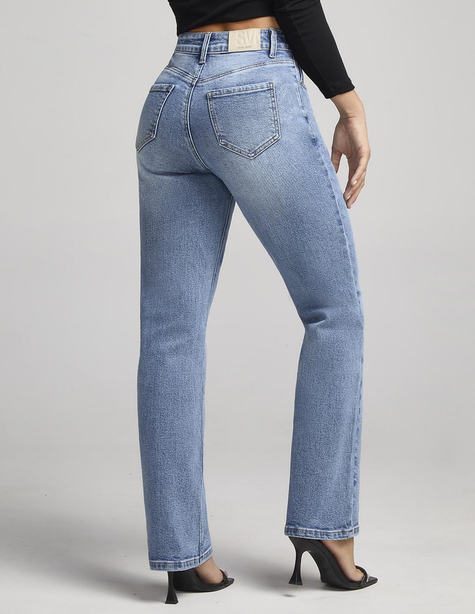 Jeans straight cintura alta 4241STME para mujer 2