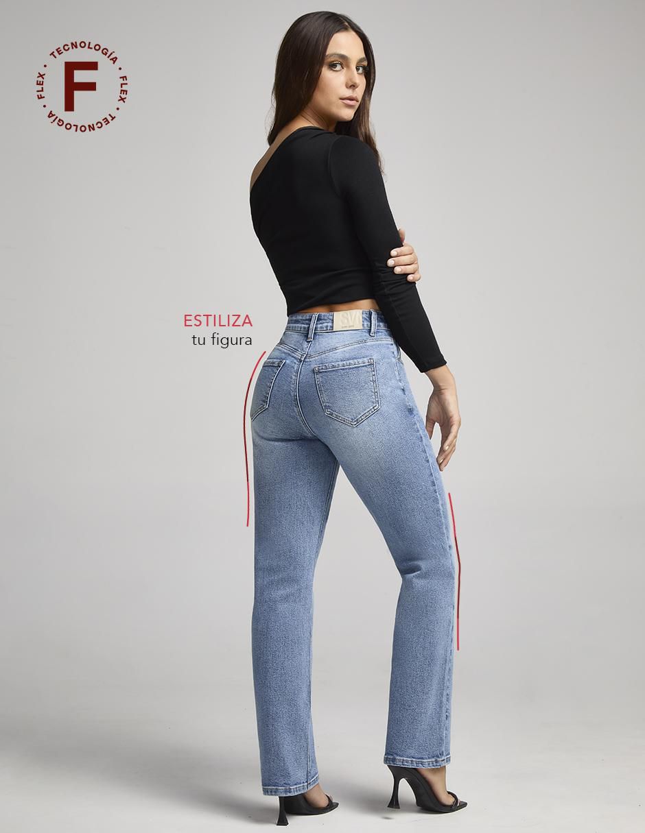 Jeans straight cintura alta 4241STME para mujer 7