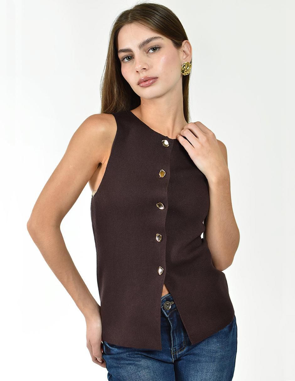 Blusa sin manga para mujer