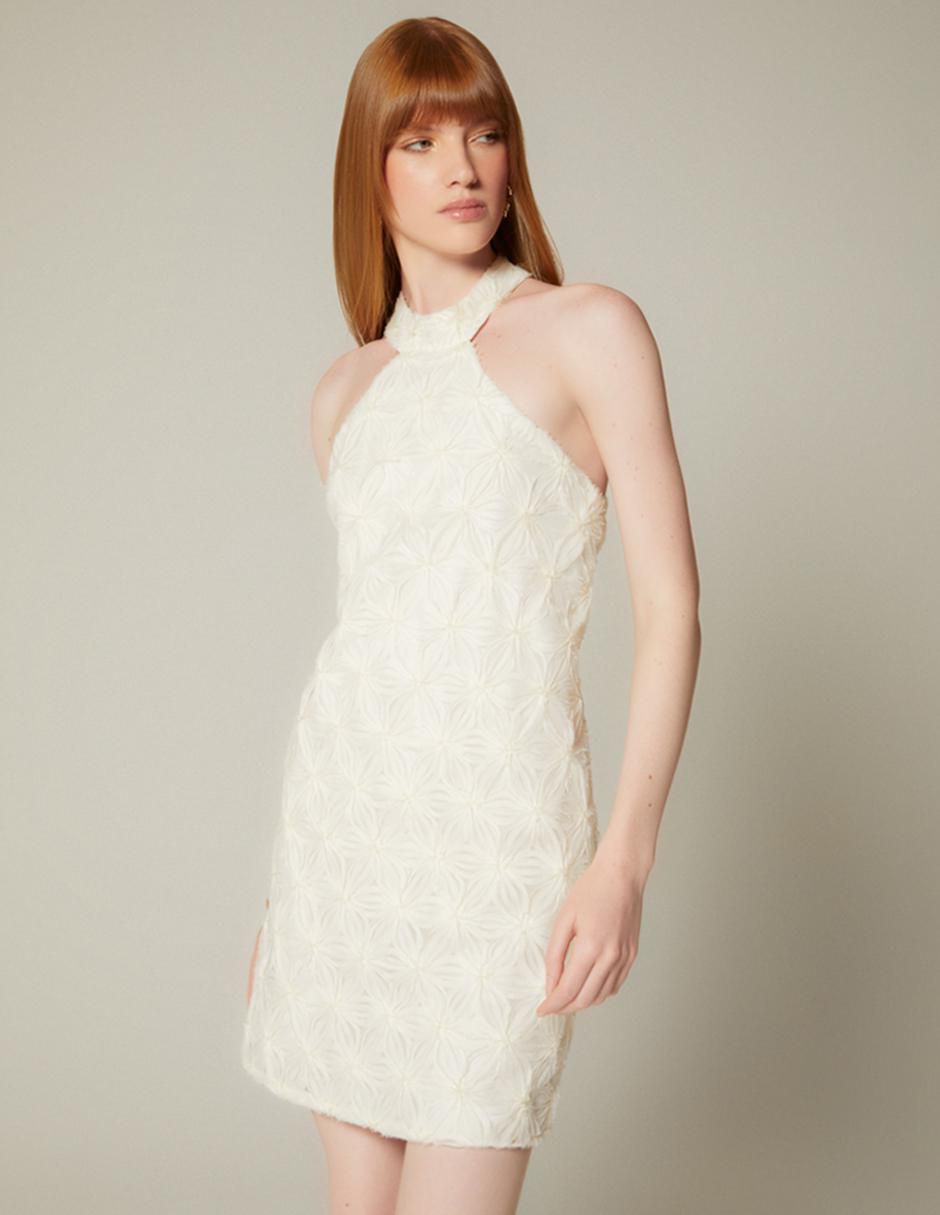 Vestido corto casual Rosé Marfil para mujer