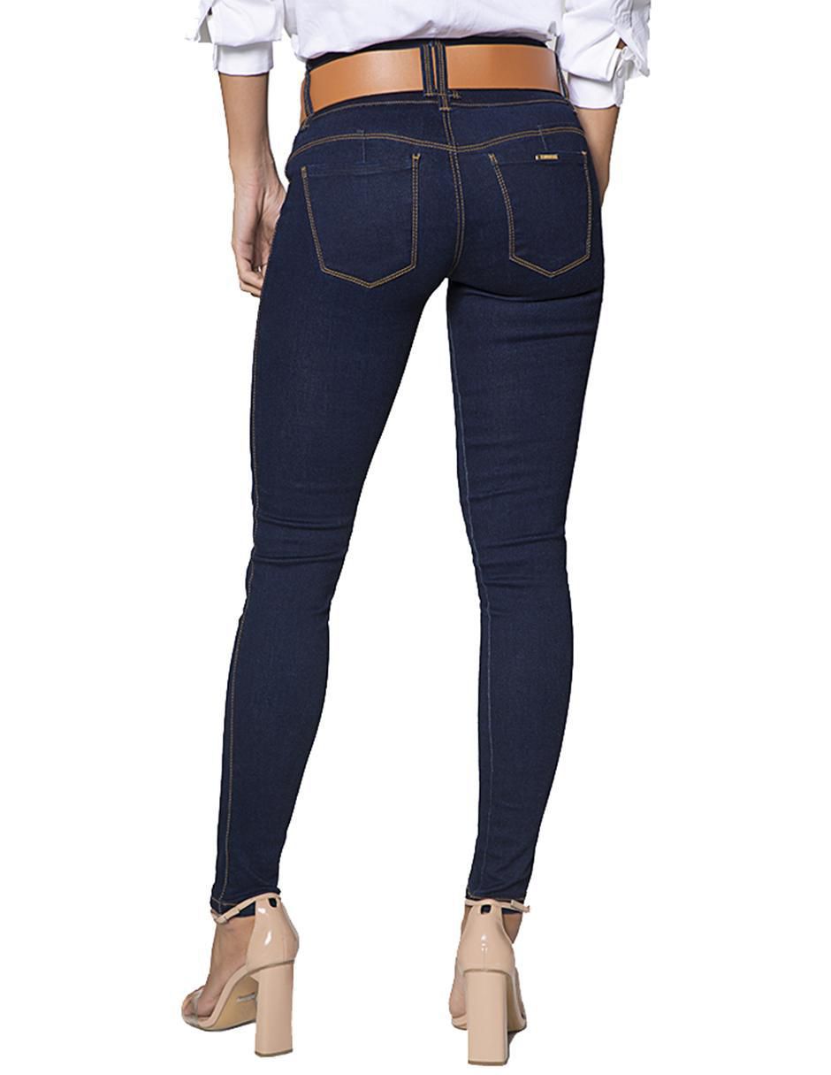 Jeans ultra slim a la cintura para mujer 2
