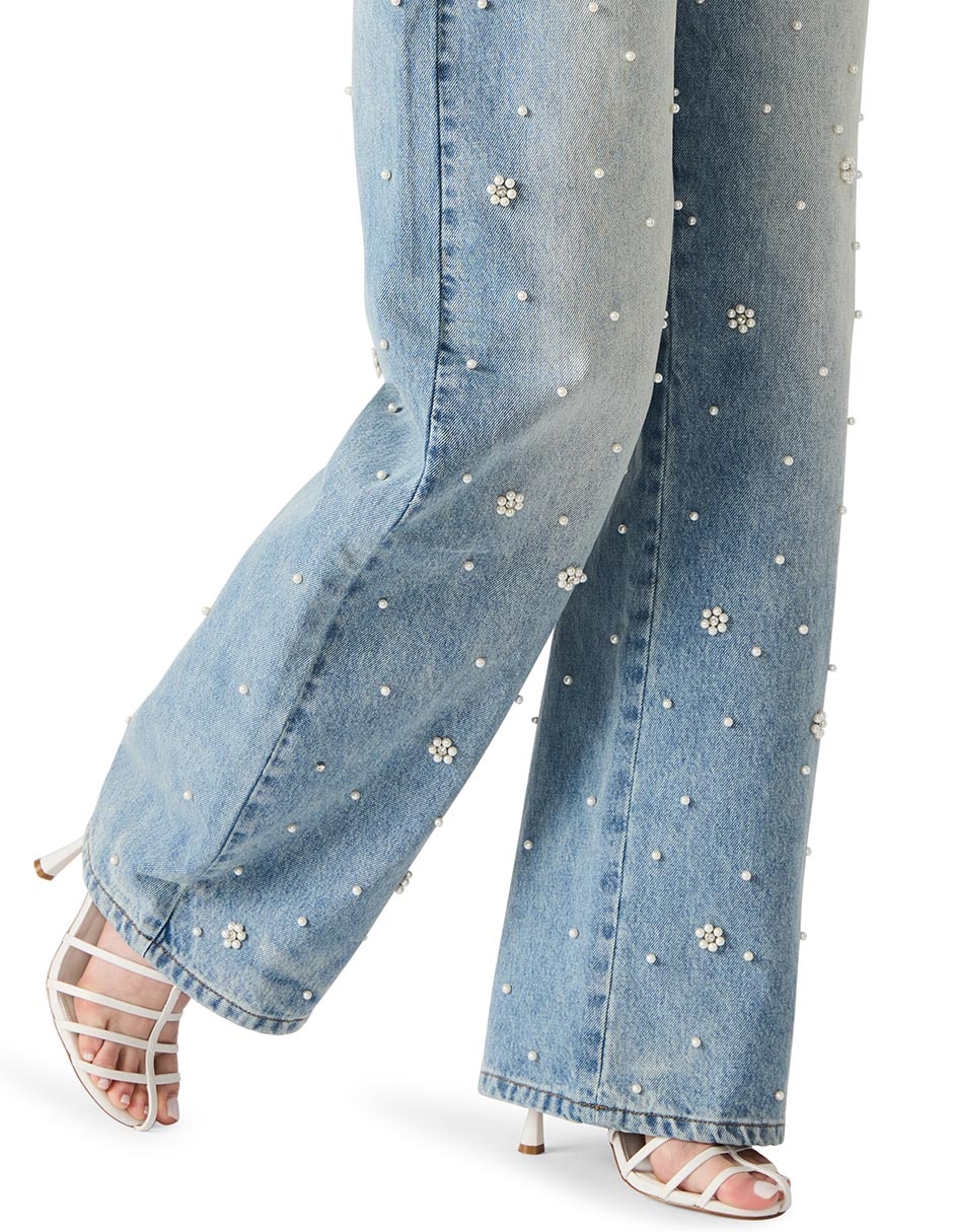 Jeans relaxed amplio cintura alta para mujer 2