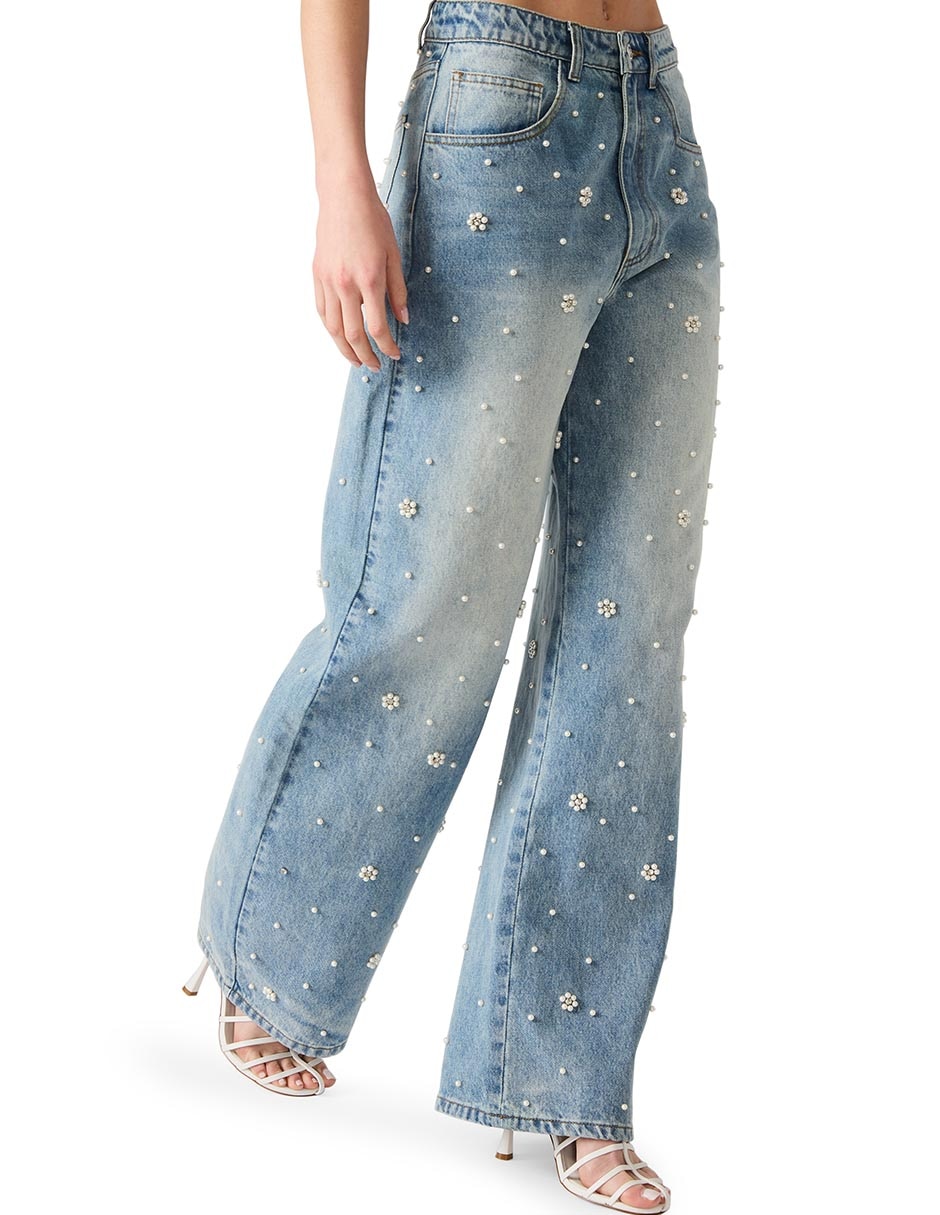Jeans relaxed amplio cintura alta para mujer 3