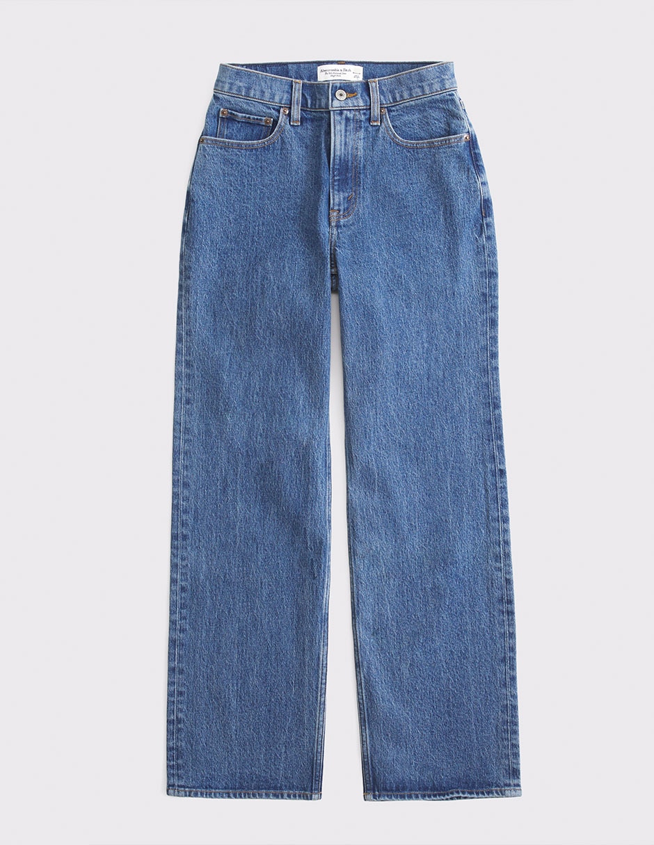 Jeans straight cintura alta para mujer