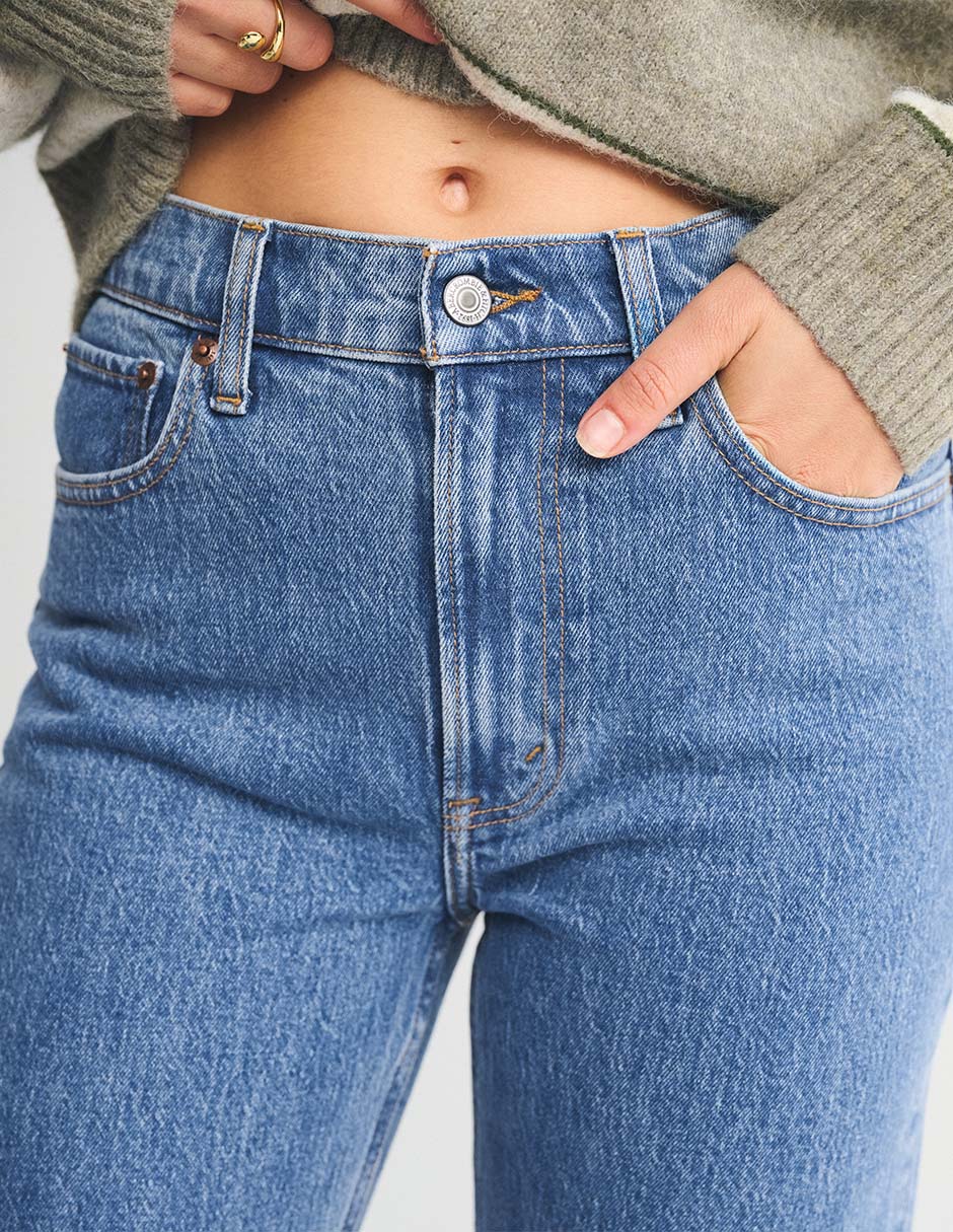 Jeans straight cintura alta para mujer 4