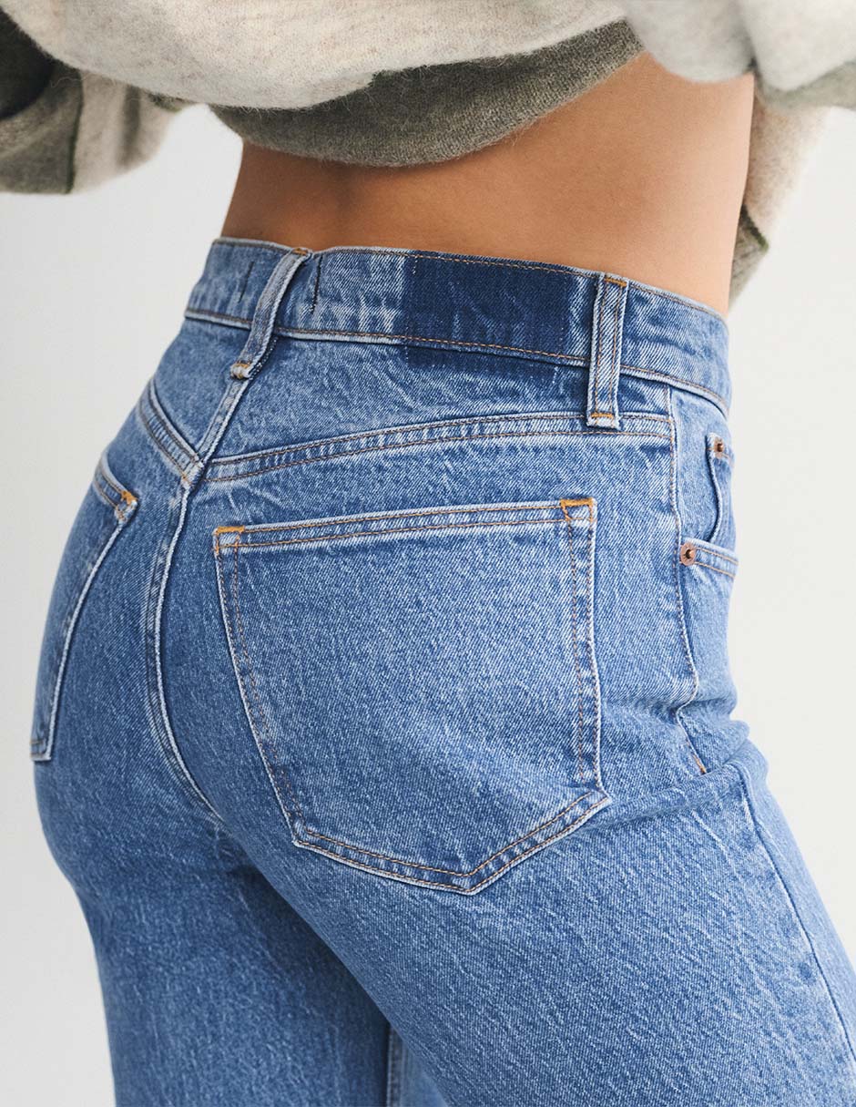 Jeans straight cintura alta para mujer 7