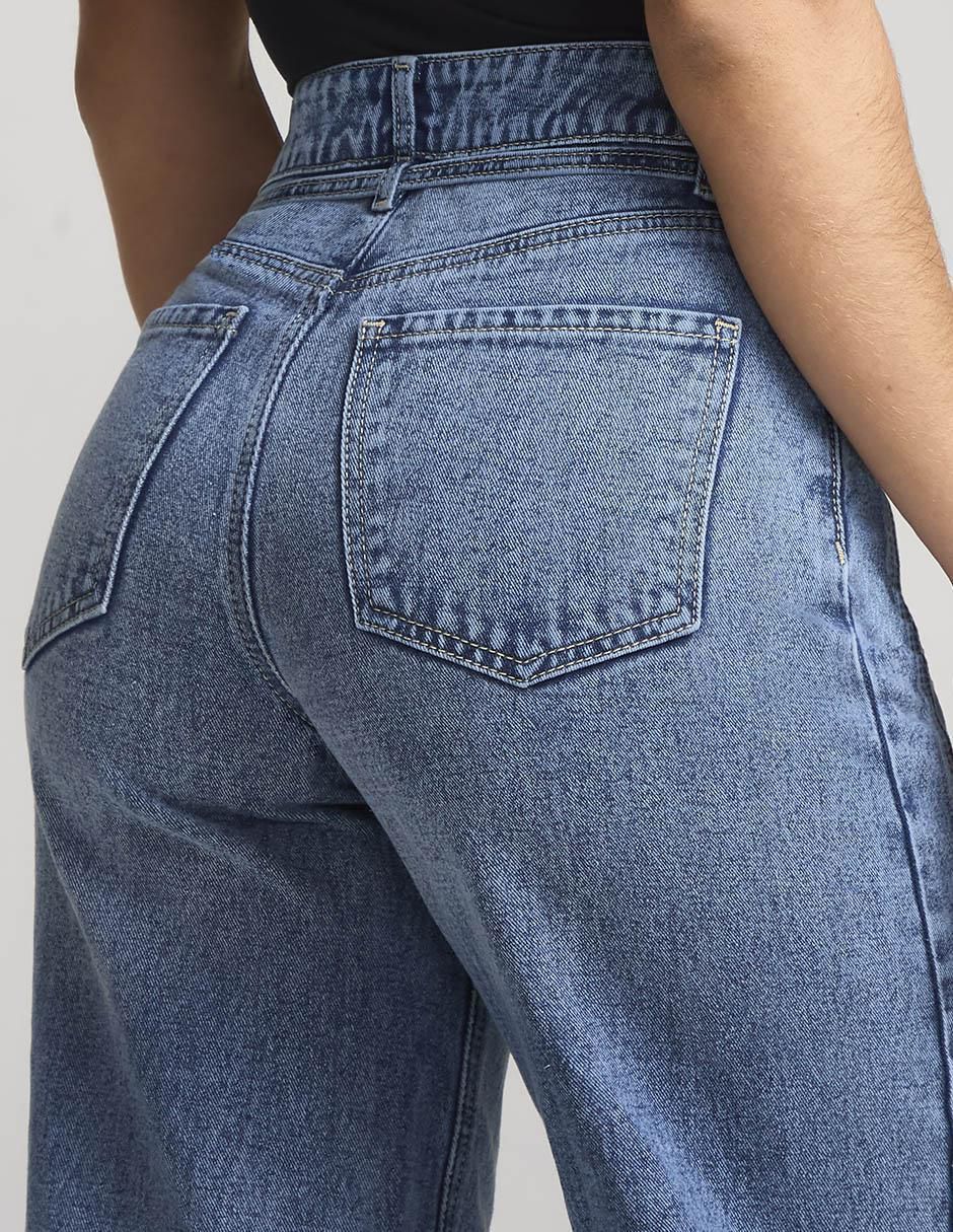 Jeans wide leg cintura alta 4232STOB para mujer 4