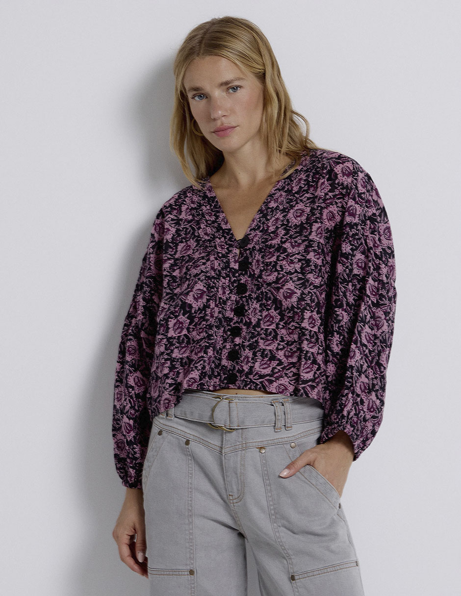 Blusa manga larga para mujer