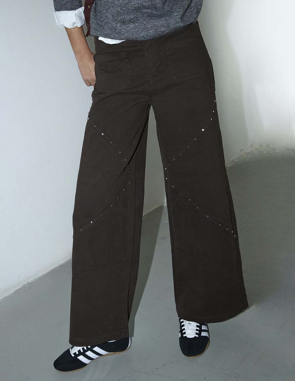 Jeans wide leg cintura para mujer