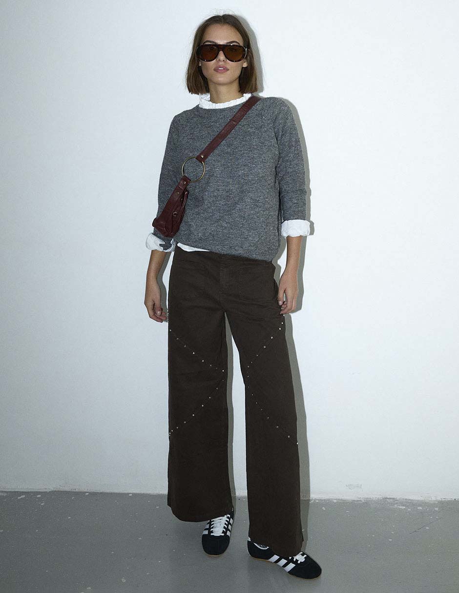 Jeans wide leg cintura para mujer 3