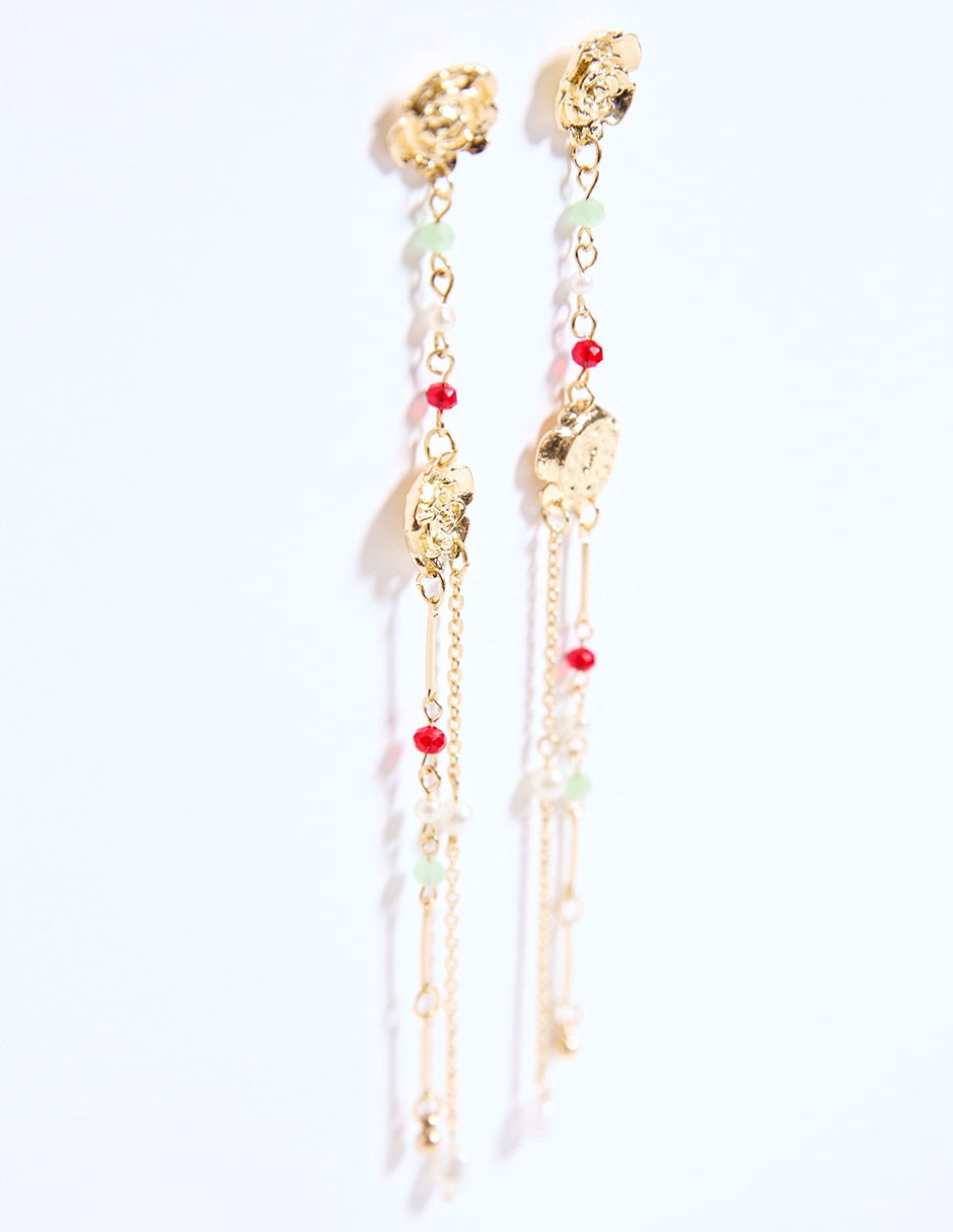 Aretes largos con acabado brillante 2