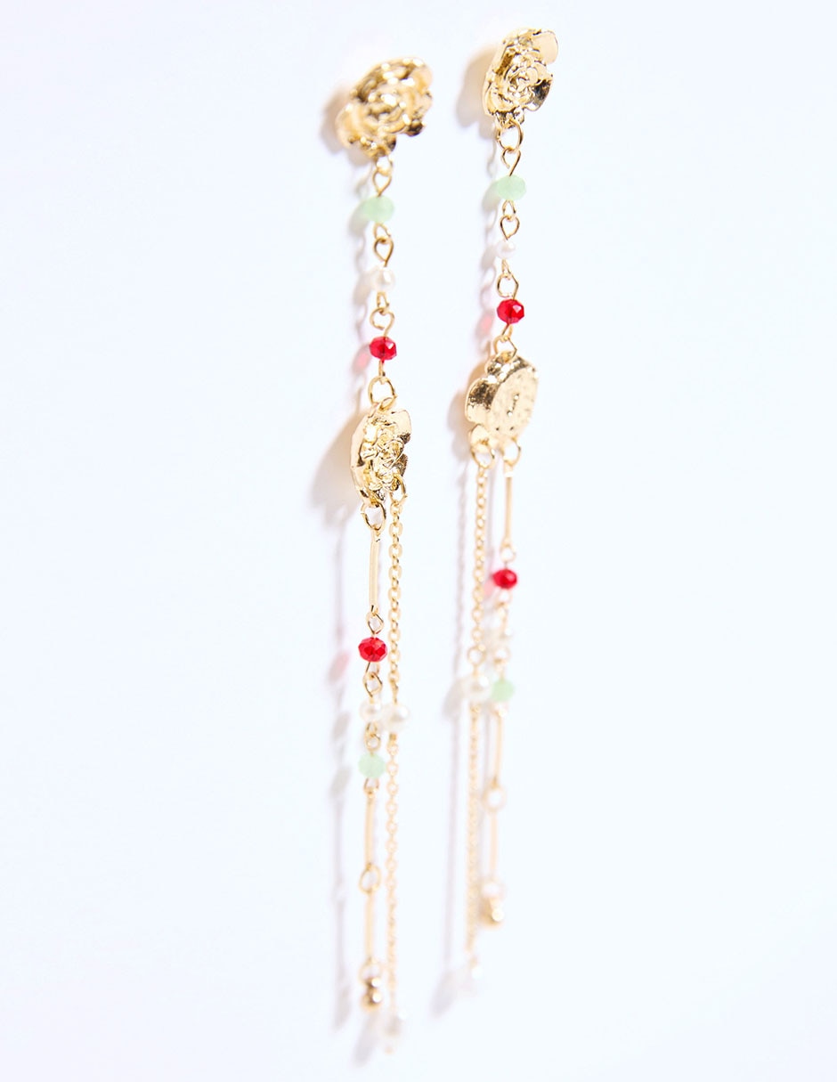 Aretes largos con acabado brillante 3