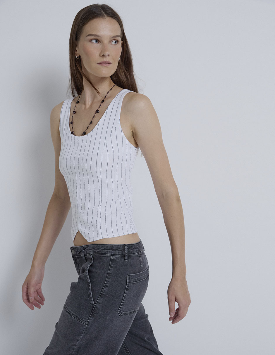 Top cuello redondo tirante ancho 3