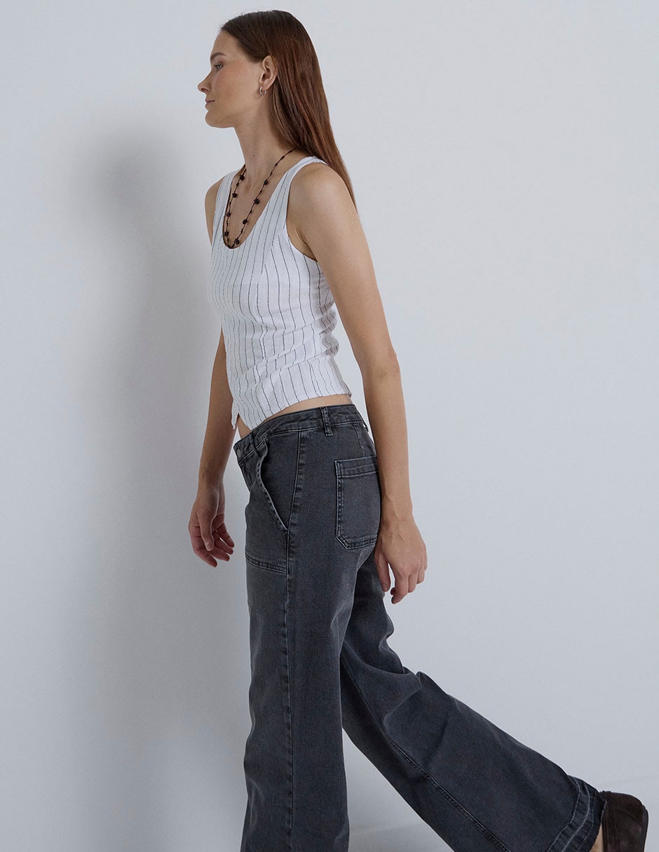 Top cuello redondo tirante ancho 4