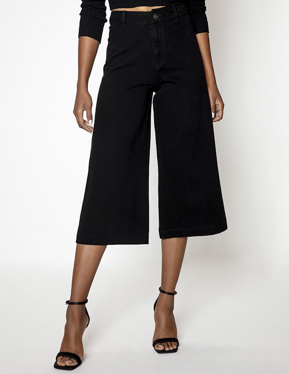 Jeans capri palazzo cintura alta Wang para mujer 1