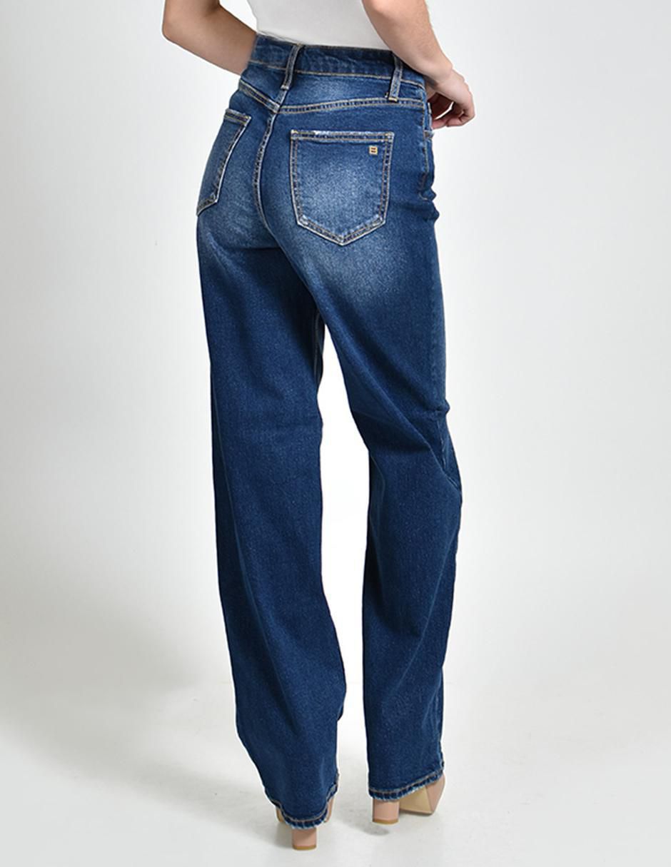 Jeans wide leg cintura alta para mujer 3