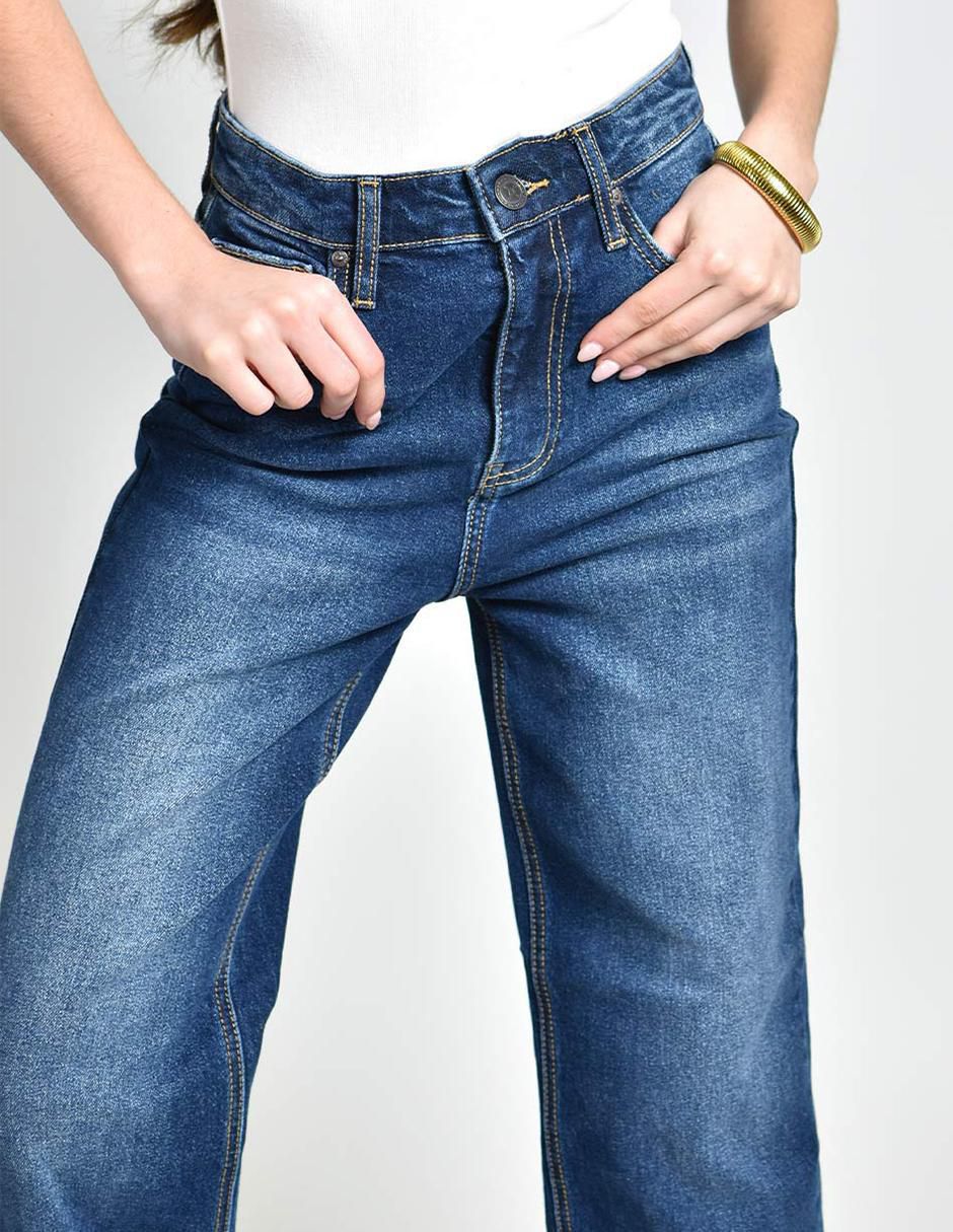 Jeans wide leg cintura alta para mujer 4
