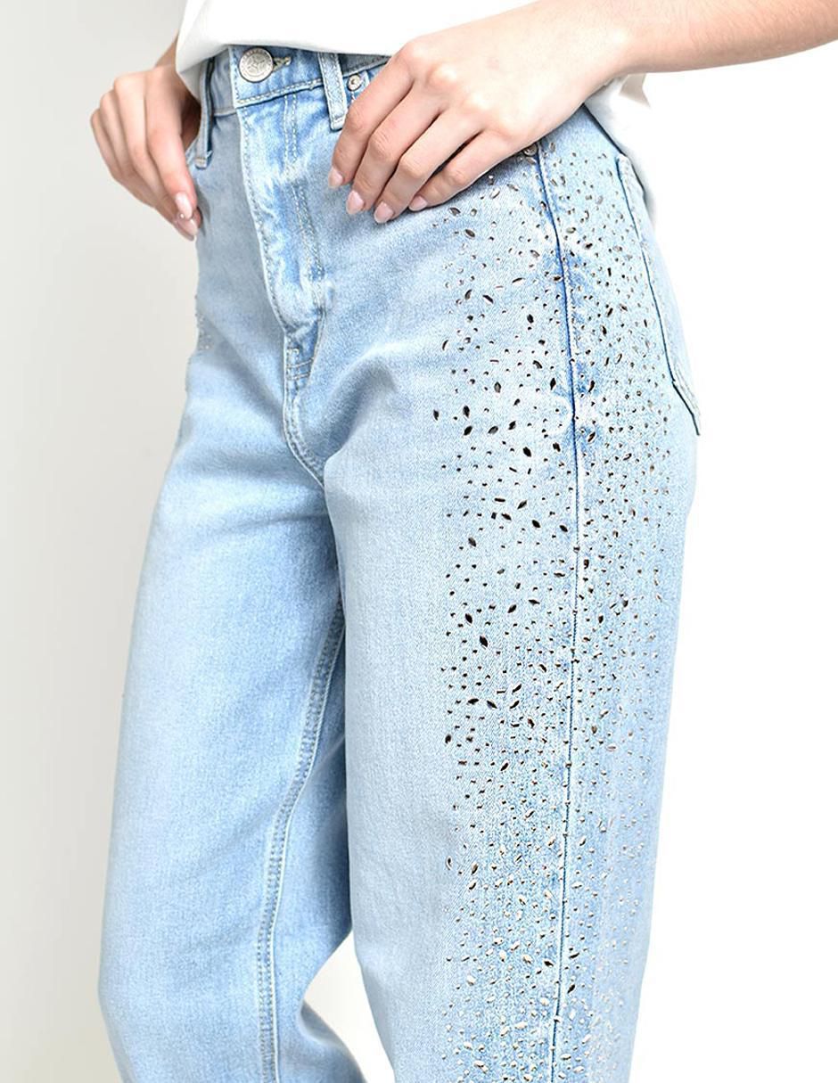 Jeans straight cintura alta para mujer 4