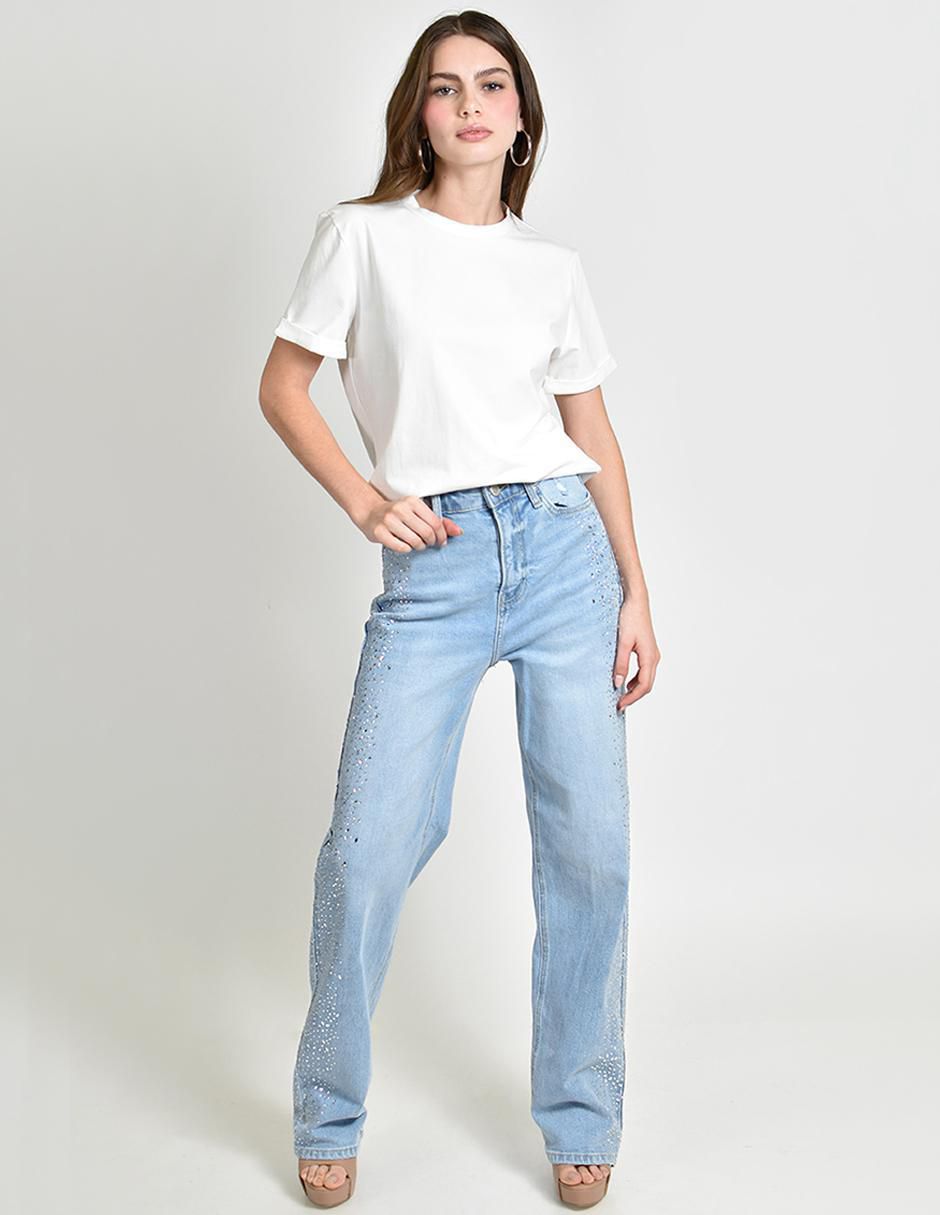 Jeans straight cintura alta para mujer 5