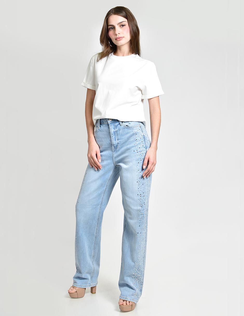 Jeans straight cintura alta para mujer 6