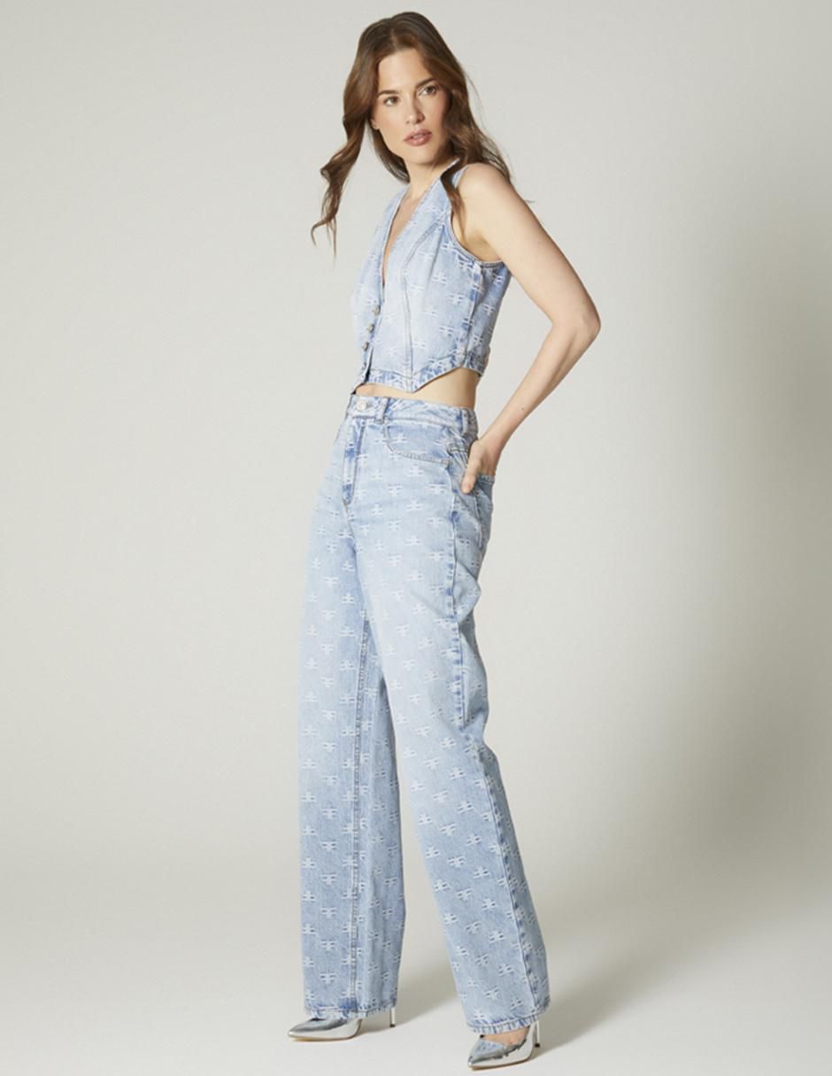 Jeans bota cintura Denim Logomania para mujer 2