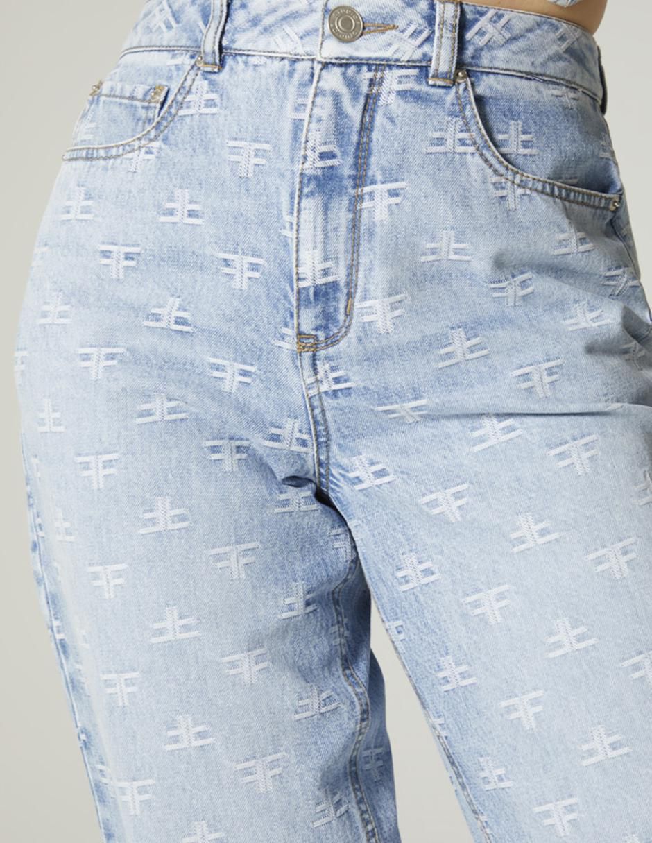 Jeans bota cintura Denim Logomania para mujer 3
