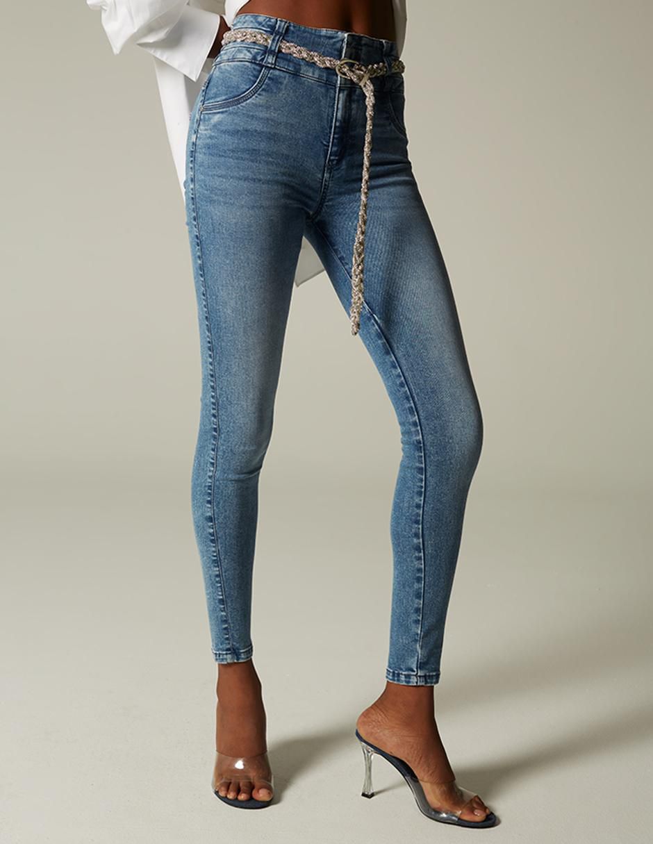 Jeans ultra slim cintura alta para mujer 1