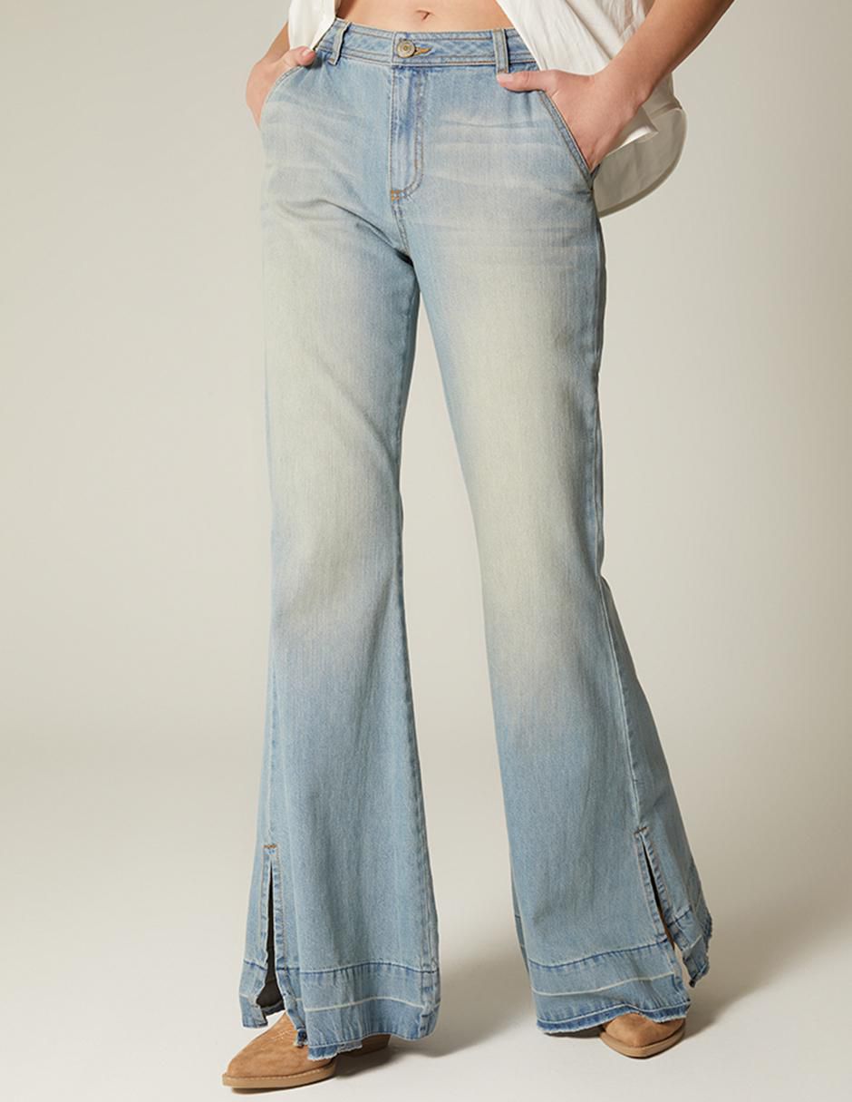 Jeans acampanado cintura para mujer 1