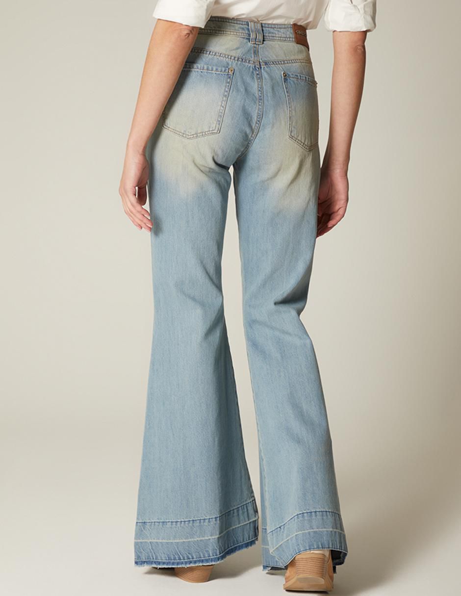 Jeans acampanado cintura para mujer 2