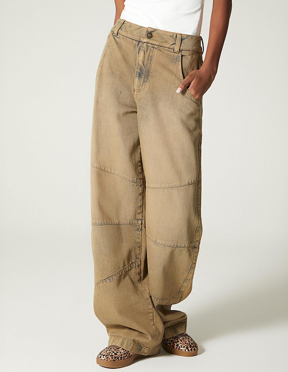 Jeans relaxed barrel cintura para mujer 1