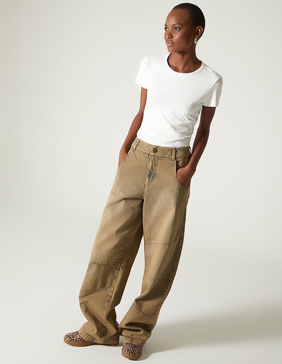 Jeans relaxed barrel cintura para mujer 3