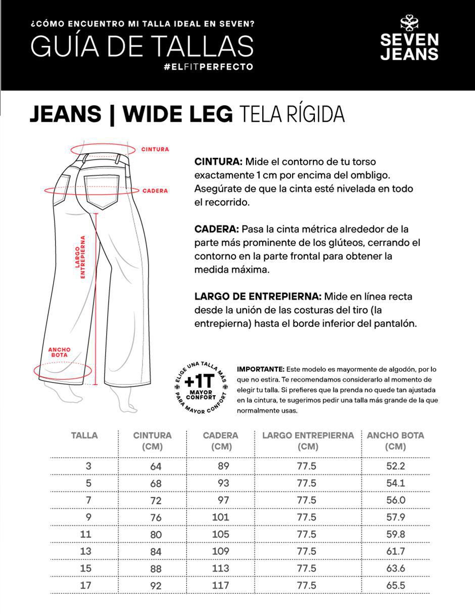 Jeans wide leg cintura alta relax para mujer 6