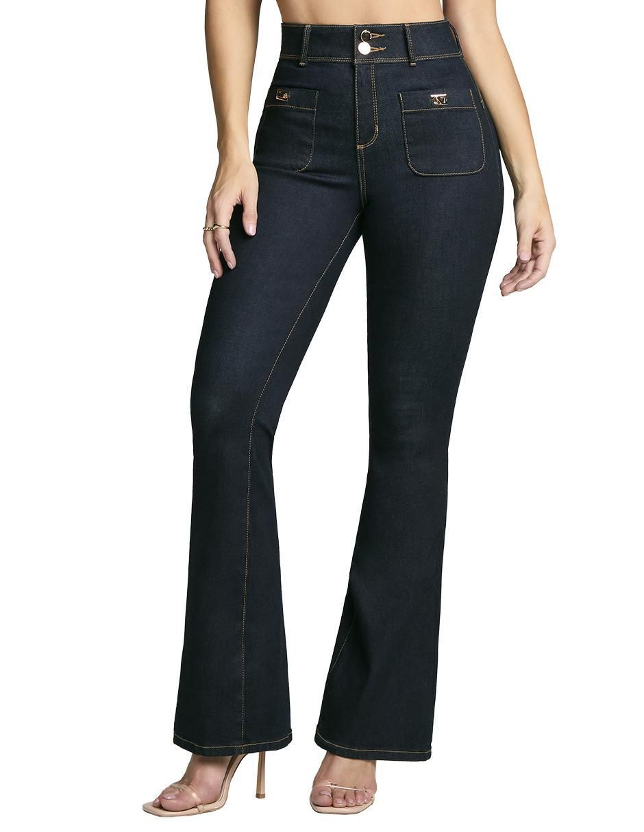 Jeans acampanado cintura alta Buenissima para mujer