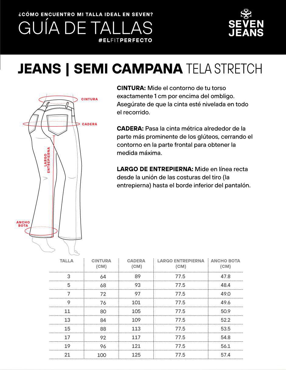 Jeans acampanado cintura alta Buenissima para mujer 6