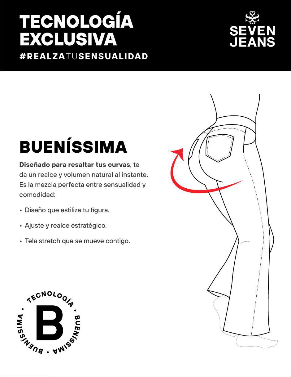 Jeans acampanado cintura alta Buenissima para mujer 7